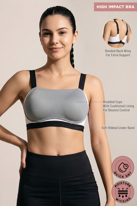 Zelocity High Impact Quick Dry Sports Bra- Wild Dove — image 8